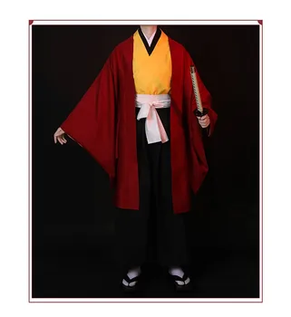 Anime Démon Vrah : Kimetsu č Yaiba Tsugikuni Yoriichi Mužov Cosplay Kostým Tričko + Opasok + Kabát + Nohavice