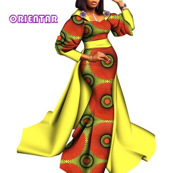 Africké Šaty Žien Dlhý Rukáv Dashiki Šaty, Šaty pre Svadobné Party Nový Dizajn Dámy Tradičné Africké Oblečenie WY9056