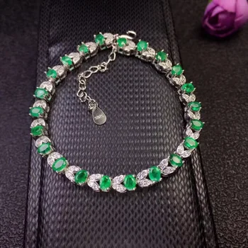 Populárny dizajn šperky nový vietor prihlásiť 925 silver prírodné emerald náramok luxusné Multi Drahokam high-end šperky