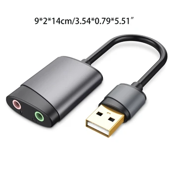 USB Zvuková Karta, USB Externý Stereofónny Zvukový Adaptér Splitter Prevodník s ovládaním Hlasitosti Plug & Play, Žiadne Ovládače Potrebné