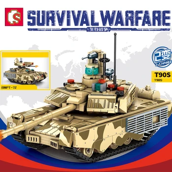 2023 Vojenské T-90S Nádrž Hlavný Boj proti Armáde Vozidla Stavebné Bloky Svetovej Vojny 2 Obrázok Tehly Auta Model WW2 Hračky Pre Deti Darček