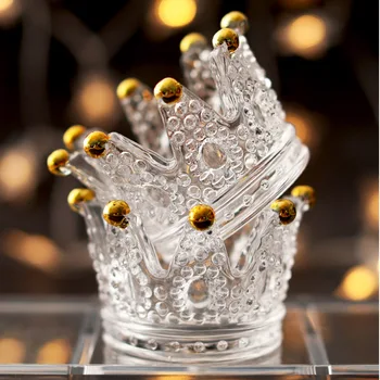 1pcs Tvorivé sklo koruny sviečkový plastický krúžok krásy vajcia zásobník dať kozmetické vajcia polica šperky úložný box