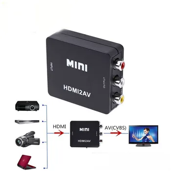 HDMI RCA AV/CVBS Scaler Adaptér HD 1080P Mini HDMI2AV Video Converter Box L/R-Video Podpora NTSC, PAL Pre PS3 VIDEO DVD PALMTSC