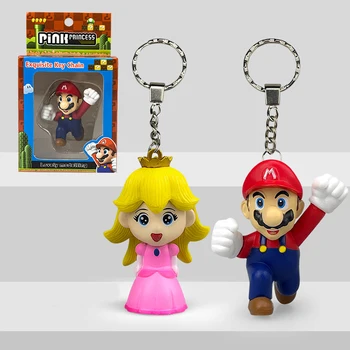 Super Mario Anime Kreslených Princezná Peach PVC Akčná Hračka Obrázok Módny Prívesok Kolekcie Ozdôb Mario kľúčenky Hračky, Darčeky