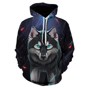 New cross-border e-commerce dodanie zviera 3d digitálna tlač sveter s kapucňou, unisex bunda