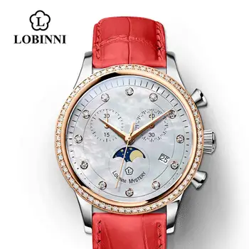 Lobinni Luxusné Značky dámske Náramkové hodinky Dámske Japan Quartz Hodinky Pre Ženy, Multifunkčné Nepremokavé Žena Zastaviť Hodinky 7006