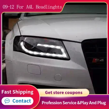 Príslušenstvo pre Audi A4 B8 Svetlomety 2009-2012 A4L LED Reflektor LED DRL Bi Xenon Šošovky, Vysoká Nízka Lúč Parkovanie Auta Styling