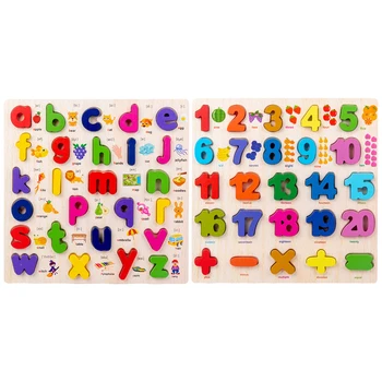 Drevené Puzzle Abeceda predškolského Poznanie Skoré Vzdelávanie Montessori Matematické Vzdelávanie Rada Hračky