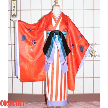 [Upraviť] Hra FGO Onmyoji SSR Tamamo č Mae Prebudiť Kimono Jednotné Cosplay Kostým Halloween Oblek Pre Ženy Oblečenie Nové
