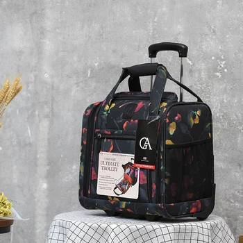 Populárne značky plátno vozíka kufor, taška módne nosiť na valcovanie batožiny unisex taška príručná batožina cestovný kufor trolley