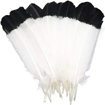 10Pcs Farbené Morčacie Krídla Brko Perie pre remeslá diy biela Čierna Sklopiť Imitácia dekorácie vyšívanie, príslušenstvo pluma25-30 cm