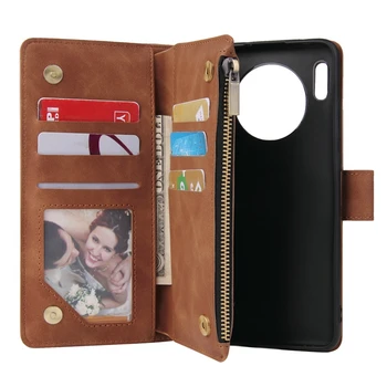 Flip Peňaženky, Kožené puzdro na Huawei Mate 30 PU Kožené Stojan, Kryt na Huawei P30 Lite P30 Pro P20lite Plnú Ochranu Taška Prípade