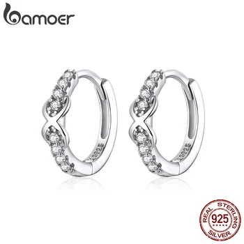 Bamoer 100% 925 Sterling Silver Šperky Nekonečnej Lásky Hoop Náušnice pre Ženy, Luxusné Svätého Zapojenie Vyhlásenie Šperky SCE872