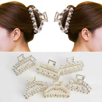 Trendy Kamienkami Imitácia Perly Vlasy Svorka Crystal Veľké Klipy Dámske Luxusné Vlasy Pazúry