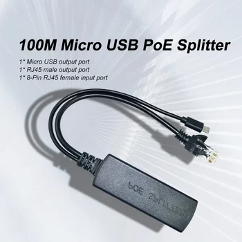 POE Splitter 10/100Mbps IEEE802.3af DC 44-57V Na DC 5V 2.4 Micro USB Napájací zdroj pre IP Kamera, Bezdrôtové AP alebo Non-POE Zariadení