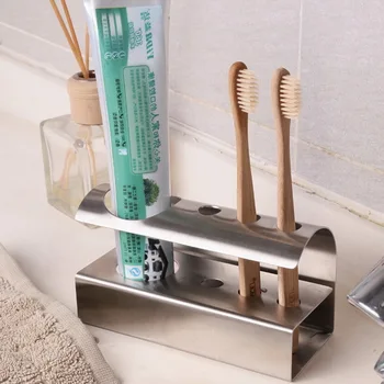 304 Nerezovej ocele držiak na zubnú pastu tvorivé kovové kúpeľňa zubná kefka držiteľ
