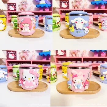 Sanrios Kittys Littletwinstars Cinnamoroll Anime Kawaii Vody Cup Domov Anti-Jeseň Rukoväť s Slamy Študent Mš Pohár Mlieka