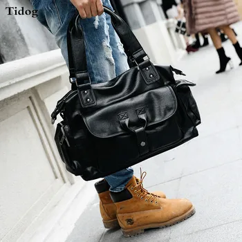 Tidog Nové veľká-kapacita kožená kabelka, taška cez rameno travel bag