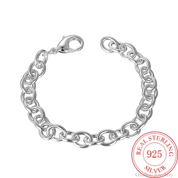 925 Sterling Silver Putá Jednoduché Kúzlo Klasickej Módy Šťastie, Náramky kúzlo Ženy Trendy Jemné Šperky Veľkoobchod Mens Náramok