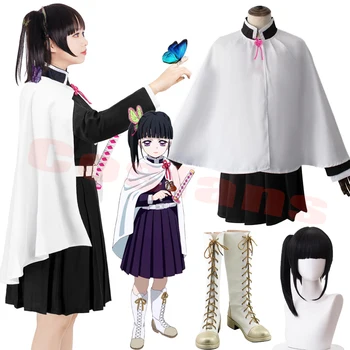 Anime Démon Vrah Cosplay Kostým Kimetsu č Yaiba Kanao Tsuyuri Kanawo Kimono Oblečenie Žien, parochne, Topánky Topánky Halloween Kostýmy