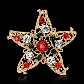 Elegantné Drahokamu Star Brošňa Pre Ženy, Vianočné Vintage Kolíky Strany Šperky Kabát, Sveter Príslušenstvo Predať Dobre