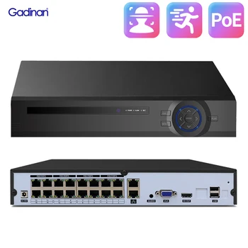 Gadinan 8MP 4K 16CH POE Detekcia Tváre Dohľadu videorekordér NVR H. 265+ Network Audio WIFI Onvlf CCTV DVR, NVR Systém XMeye