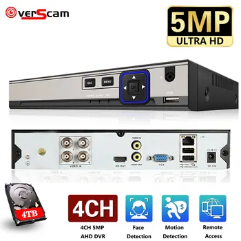 6in1 4ch*5MP AHD DVR Dohľadu Bezpečnostné CCTV videorekordér DVR Hybridné DVR Pre 720P 1080P Analógový AHD CVI TVI IP kamery