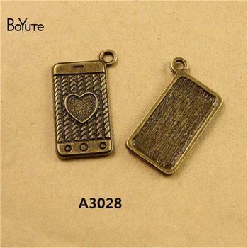 BoYuTe (60 Ks/Lot) 25*14 MM Vintage Mobilný Telefón Charms Antické Bronzové Pozlátené Zliatiny Zinku Prívesok pre Príslušenstvo Šperky urob si sám