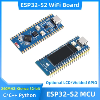 ESP32-S2 MCU WiFi Vývoj Doska 240MHz 2.4 GHz LX7 Microcontroller Voliteľné 0.96 Palcový LCD Zvárané Pin Hlavičky Verzia