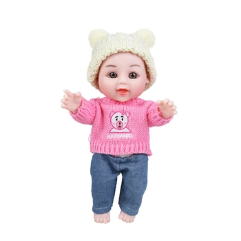 Zákazku baby doll s pravých vlasov Biela tvár, mäkké vinylové baby doll s šaty