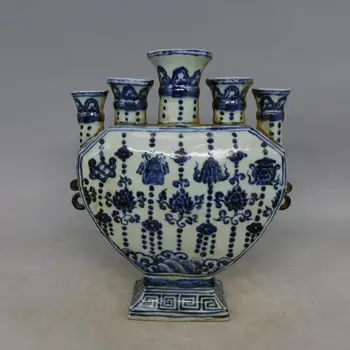 starožitný MingDynasty porcelánu fľaše,blue & white Päť port nábytok,ručne maľované remeslá /zber a ozdoby,doprava Zdarma