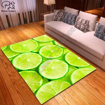 Citrónom ovocie vzor koberec Námestie Protišmykových Plocha Podlahy Mat 3D Koberec Non-slip Mat Jedáleň, Obývacia Izba Mäkké Spálni Koberec