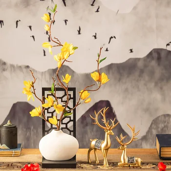 Nový Rok je Luxusné Retro Keramická Váza Domova Umelé Slivkové Kvety Kvety Hrniec Estetické Nordic Interiéru Miestnosti Dekorácie