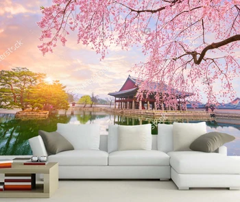 Vlastné prírodnej krajiny steny,v paláci Gyeongbokgung v soule mesto kórea,pre obývacie izby, spálne, gauč pozadia, tapety, pvc