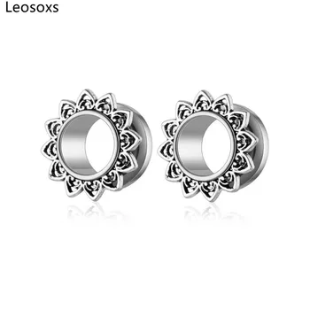 Leosoxs 1 Pár Módnych Duté Ucho Expander z Nehrdzavejúcej Ocele Ušné Sviečky a Tunnles Piercing Šperky pre Ženy Muži 6-16 mm