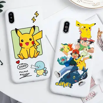 Pokémon Pikachu Telefón puzdro Pre iphone 14 Plus 13 12 Mini 11 Pro Max XS X XS XR Biely Kryt