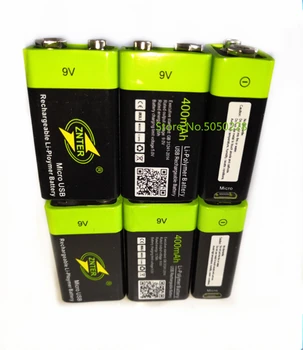 6pcs/veľa Hot predaj ZNTER S19 600mAh USB 9V Batériou, RC Batérie pre Mikrofón Kamera Drone Príslušenstvo