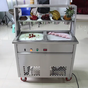CE Dobrú spätnú Väzbu Ice Cream Tvorcovia Vyprážané Jogurt Stroj Komerčné Priemyselné Thajsko vyprážané zmrzlina stroj
