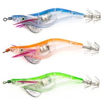 Rybolovná Lure LED Svetlo Elektronické Krevety Squid Prípravok Háčik Návnada Rybárske Náčinie Noc Rybárske Lure Príslušenstvo