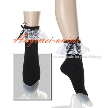 fondcosplay dospelých sexy kríž obliekanie sissy slúžka Gothic Lolita Punk Móda biele čipky čierne Ponožky vyrobené na mieru[CK1062]