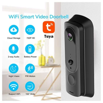 Tuya 1080P WiFi Video Zvonček Vonkajšie Smart Bezdrôtový Zvonček Noc Zabezpečenia Ochrany kamerový Systém Zvonček Smart Home