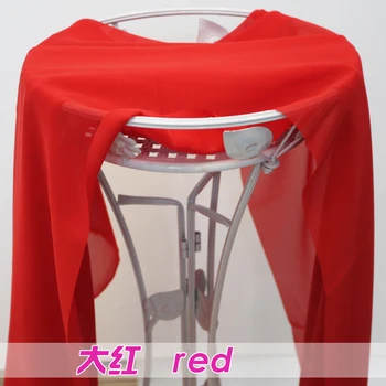 Červená Šifón Textílie Úplnej Svadobné Svadobné Šaty Podšívkou Tkaniny Sukne 60