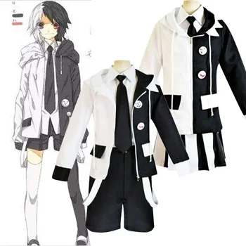 Anime Danganronpa V3: Zabíjanie Harmóniu Cosplay Vysokej Kvality Monokuma Unisex Cosplay Kostým kabát+tričko+kravatu+sukňa(alebo nohavice)+ponožky