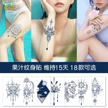 2 ks Bylinné Tetovanie Nálepky Nepremokavé Potu Gardenia Modrá Zobraziť Šťavy Semi-Permanentné Muţi A Ţeny Botanická Tetovanie Nálepky