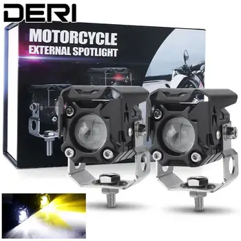 LED Reflektor, Motocykel Svetlometu Jazdy Práce Lampa Projektora Objektív Pre Moto Dirt Bike ATV, UTV Offroad Dual Farieb, Vysoká Nízka Lúč
