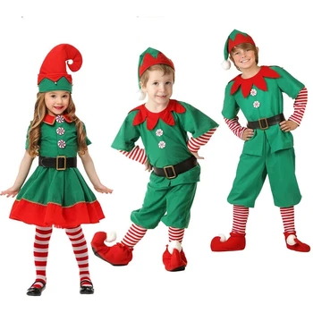 Deti Vianočné Cosplay Santa Claus Kostýmy Chlapci Dievčatá Batoľa Nový Rok Karnevalové Oblečenie Vyhovovali Šaty Sviatky Party Oblečenie Set
