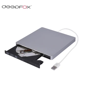 Deepfox USB 2.0 DVD Napaľovačka diskov DVD ROM Prehrávač Externej Optickej Jednotky CD/DVD RW Spisovateľ Rekordér Diskov Pre Prenosný Počítač Mac PC