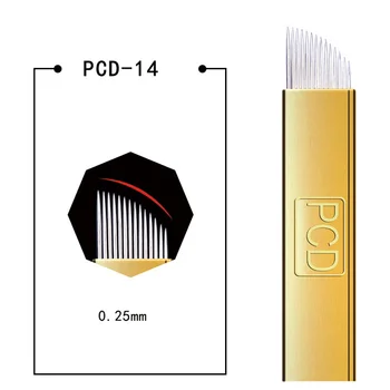 100ks PCD 14 Pin Permanentného make-upu Obočia, Tetovanie Čepeľ Microblading Ihly Na 3D Výšivky, Ručné Tetovanie Pero