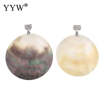 YYW Vintage Prírodná Biela Čierna perleť Shell Prívesky Ploché Kolo Abalone Shell Prívesky Charms Šperky Robiť
