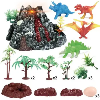 Zem kút deformovaný dinosaurie vajcia T-Rex hračka simulácia erupcia sopky model Jurský dinosaura zvierat nastaviť